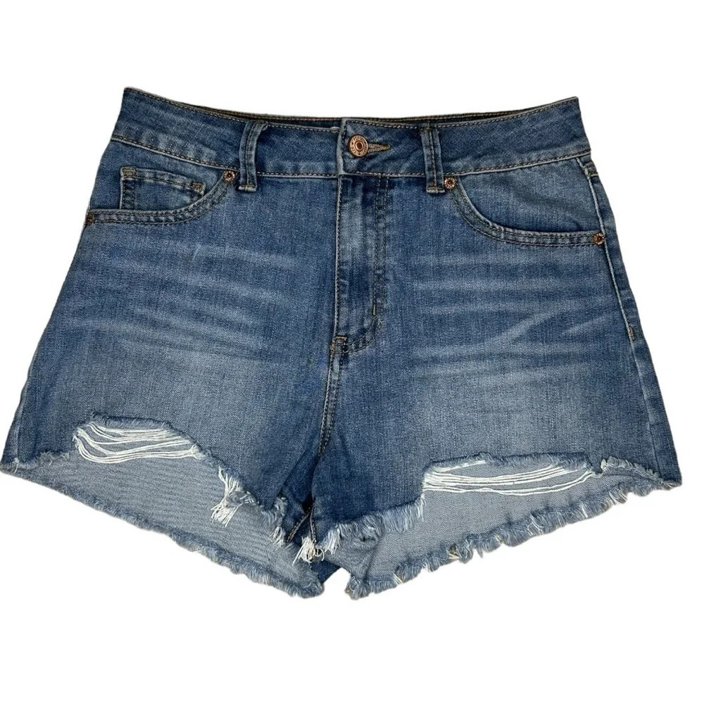 REWASH Women’s Super High Rise Wedge Vintage Reunion Jean Shorts Size 5/27